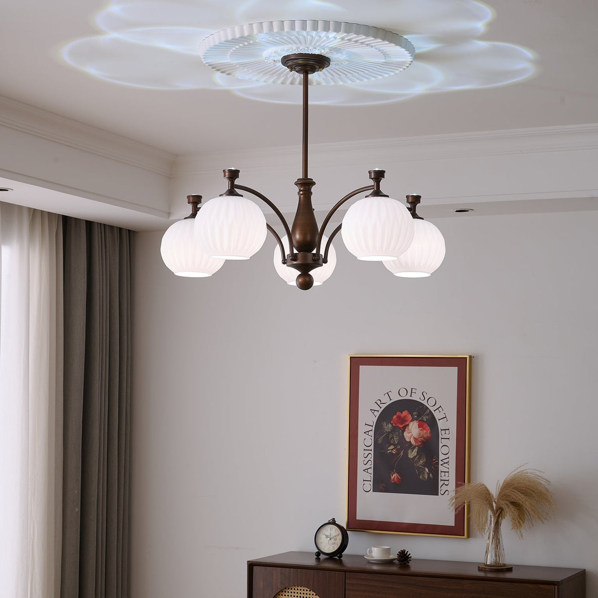 Aurora Chandelier Orb Frosted Vintage