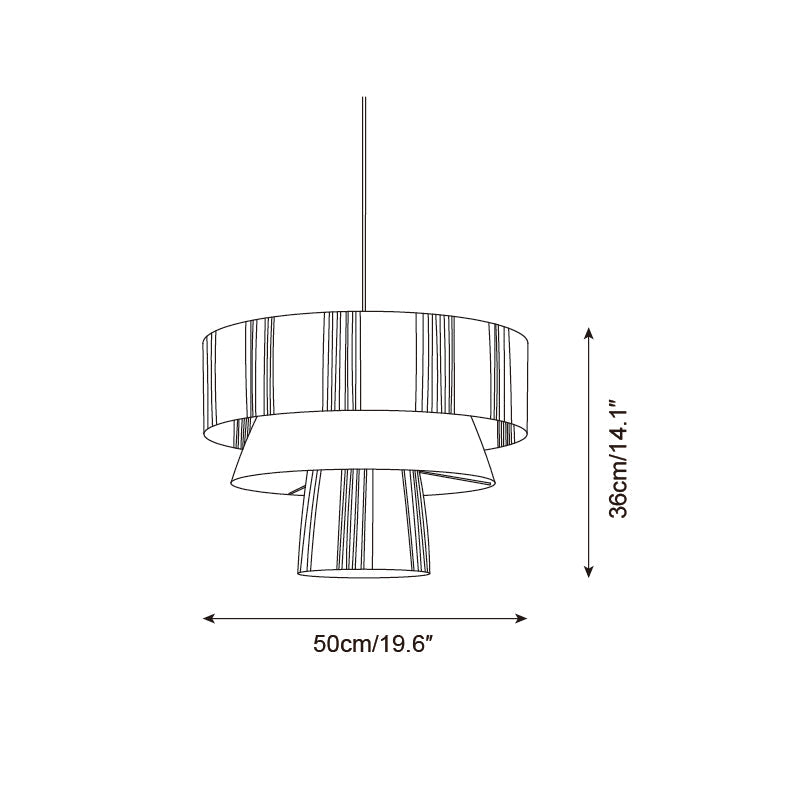 Hiroshi Pendant Lamp Layered Raffia Drum