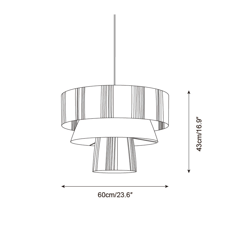 Hiroshi Pendant Lamp Layered Raffia Drum