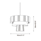 Hiroshi Pendant Lamp Layered Raffia Drum