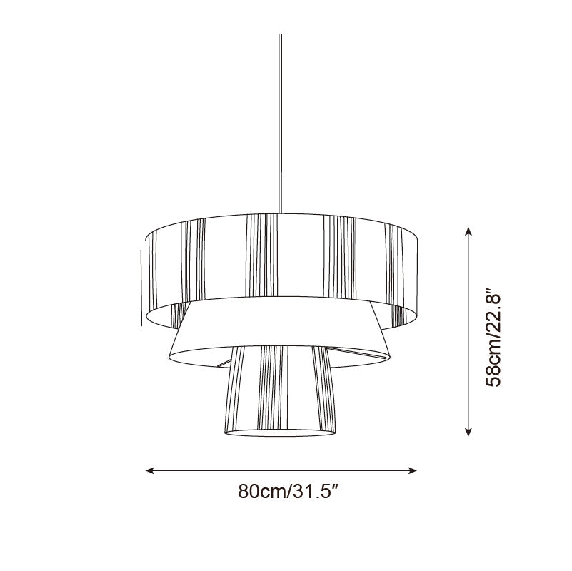 Hiroshi Pendant Lamp Layered Raffia Drum