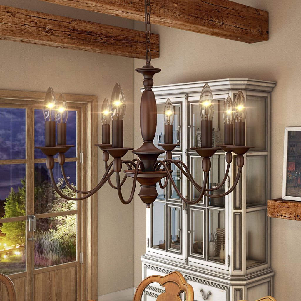 Cutheus Vintage Industrial Wooden Chandelier