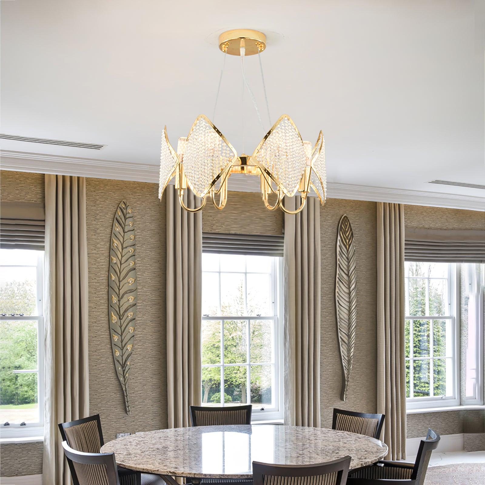 Aurora Chandelier Crystal Leaf Double-Tier