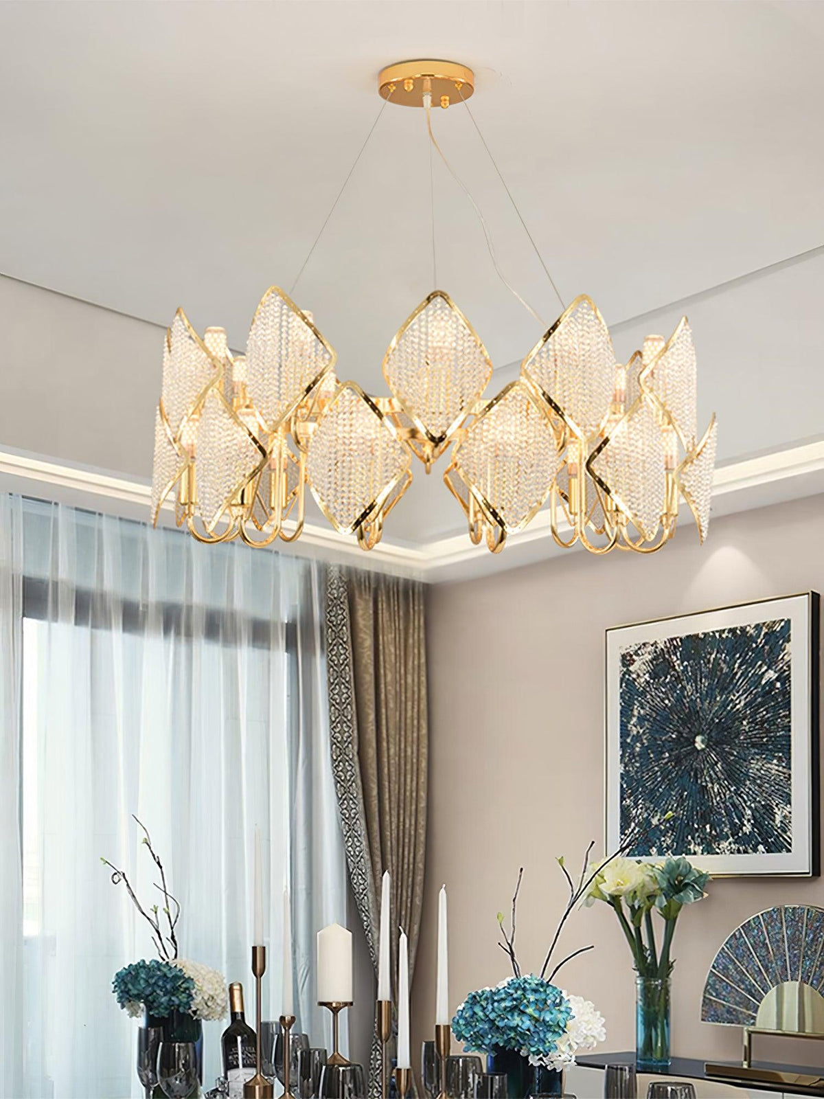 Aurora Chandelier Crystal Leaf Double-Tier
