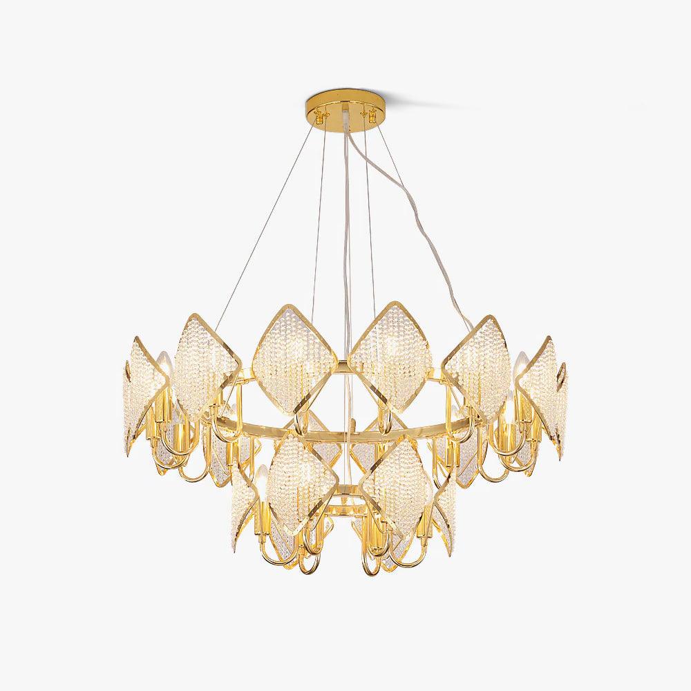 Aurora Chandelier Crystal Leaf Double-Tier
