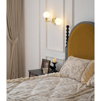 Holten Modern Minimalist Armed Brass Glass Sconce Wall Lamp
