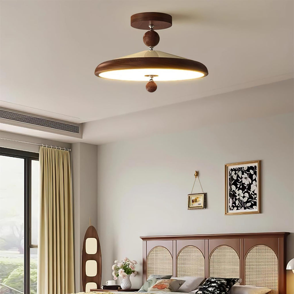 Belano Wooden Frame Round Ceiling Lamp