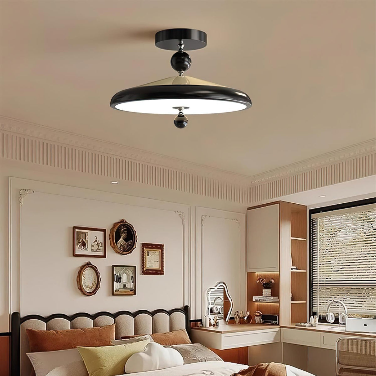 Belano Wooden Frame Round Ceiling Lamp