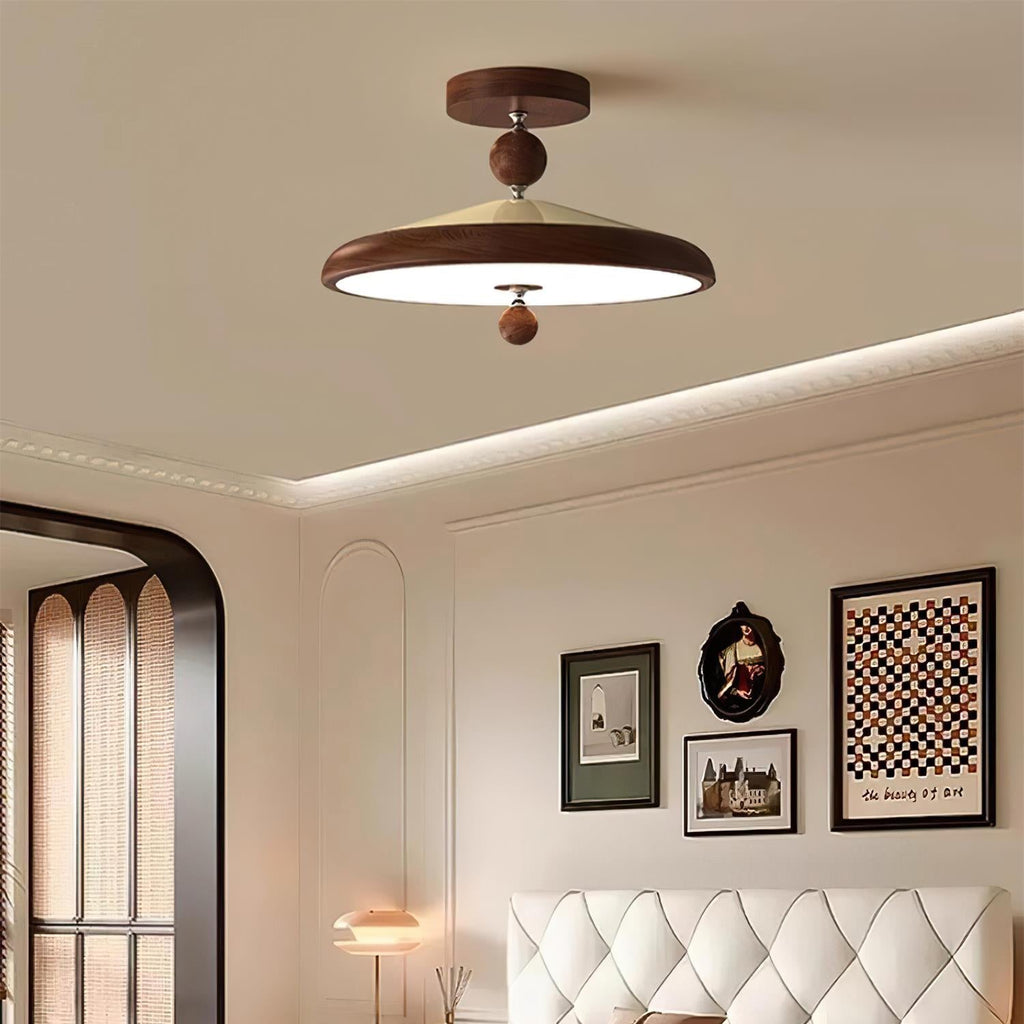 Belano Wooden Frame Round Ceiling Lamp