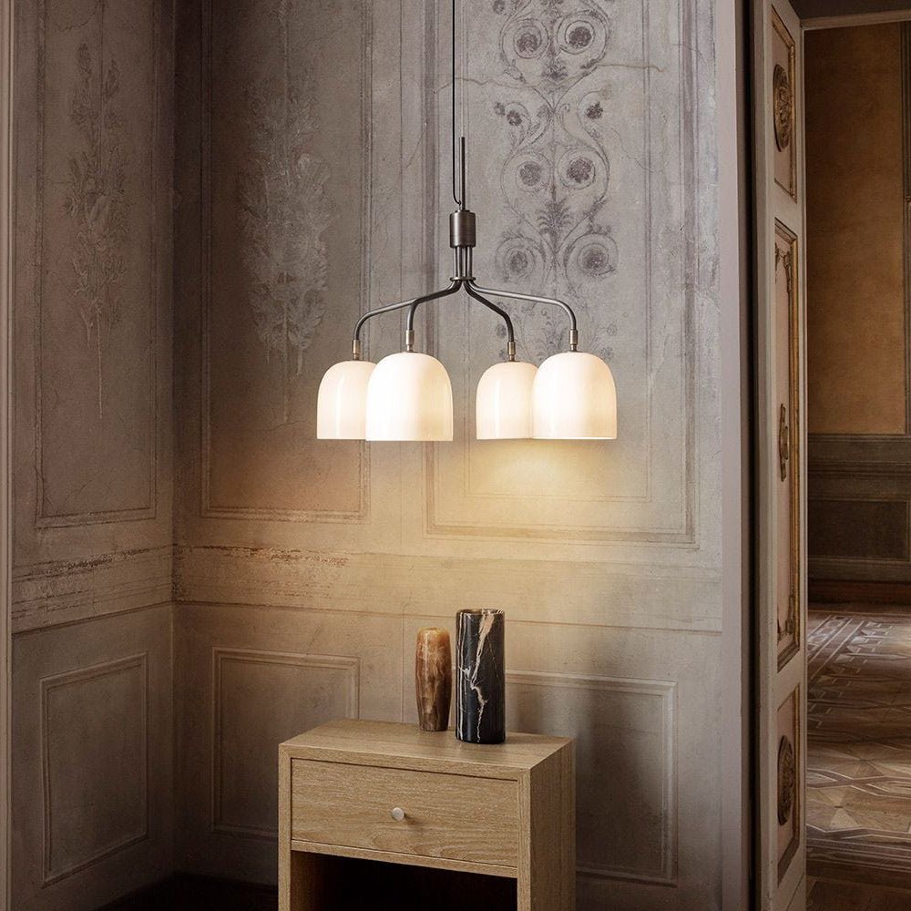 Lustra Chandelier Black Brass Industrial