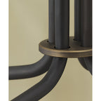 Lustra Chandelier Black Brass Industrial