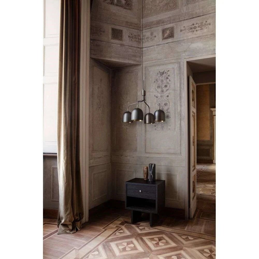 Lustra Chandelier Black Brass Industrial