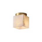 Usilia Modern Minimalist Brass Alabaster Ceiling Light