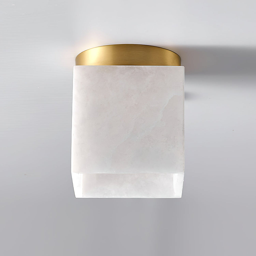 Usilia Modern Minimalist Brass Alabaster Ceiling Light