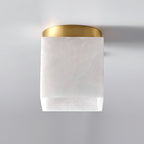 Usilia Modern Minimalist Brass Alabaster Ceiling Light