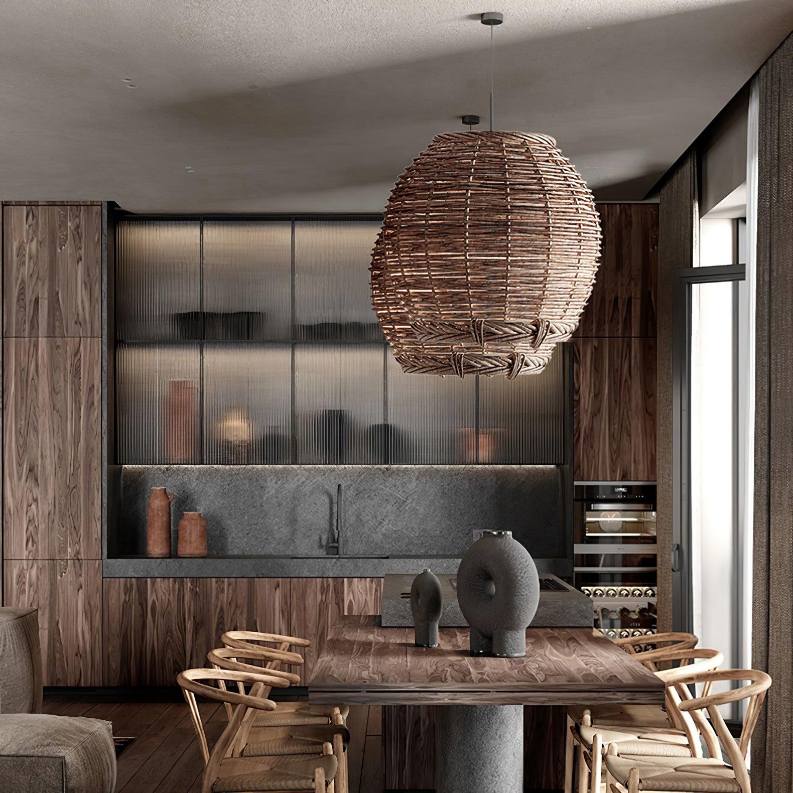 Wickora Vintage Wicker Pendant Lamp