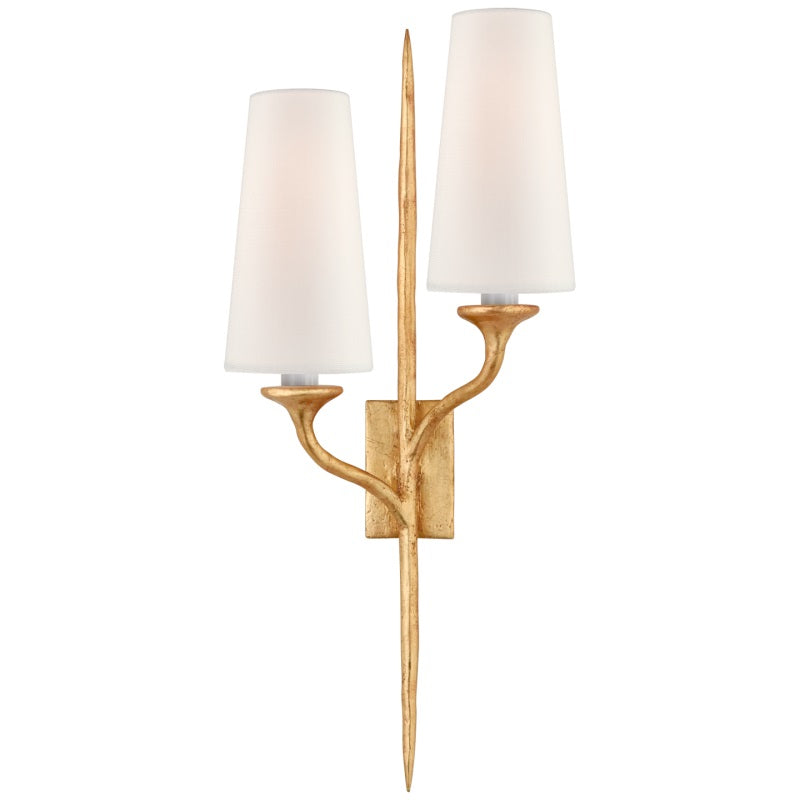 Velirara Vintage Industrial Brass Fabric Wall Lamp