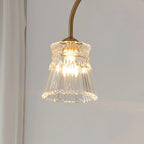 Lustra Chandelier Crystal Glass Gold Midcentury