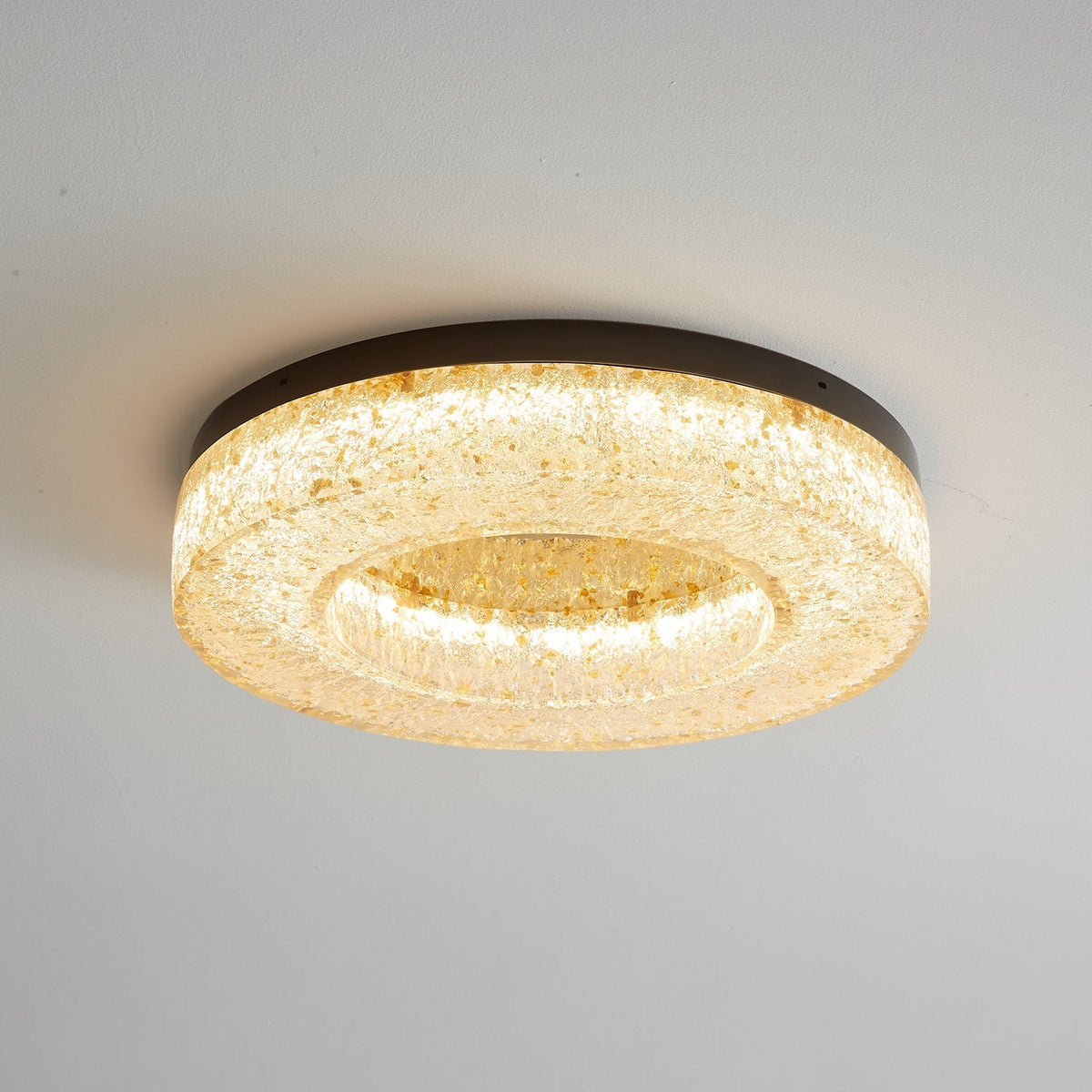 Ashaionis Ice Crack Circle Resin Ceiling Lamp