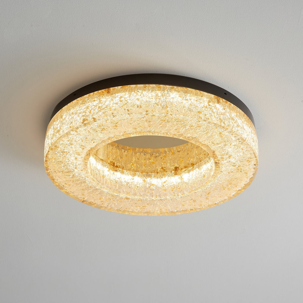 Ashaionis Ice Crack Circle Resin Ceiling Lamp