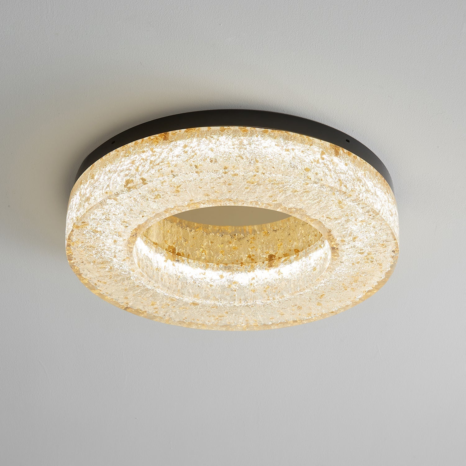 Ashaionis Ice Crack Circle Resin Ceiling Lamp