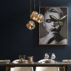 Aria Ice Glass Pendant Light Brass