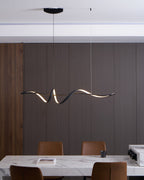 Aveline Modern Black LED Wave Pendant Light