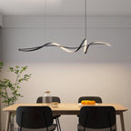 Aveline Modern Black LED Wave Pendant Light