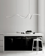Aveline Modern Black LED Wave Pendant Light
