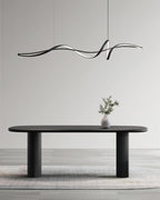 Aveline Modern Black LED Wave Pendant Light
