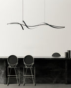 Aveline Modern Black LED Wave Pendant Light