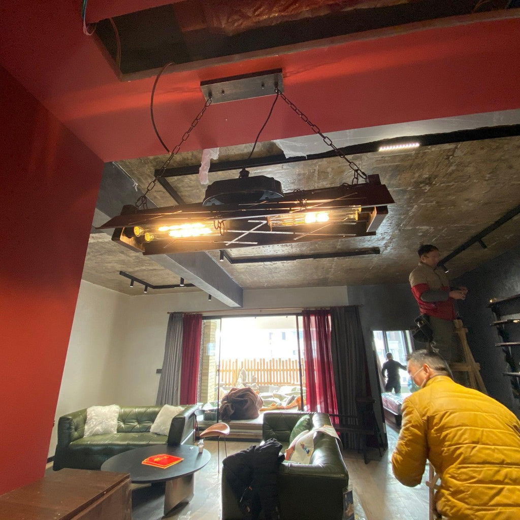Lustra Chandelier Industrial Rectangular Frame