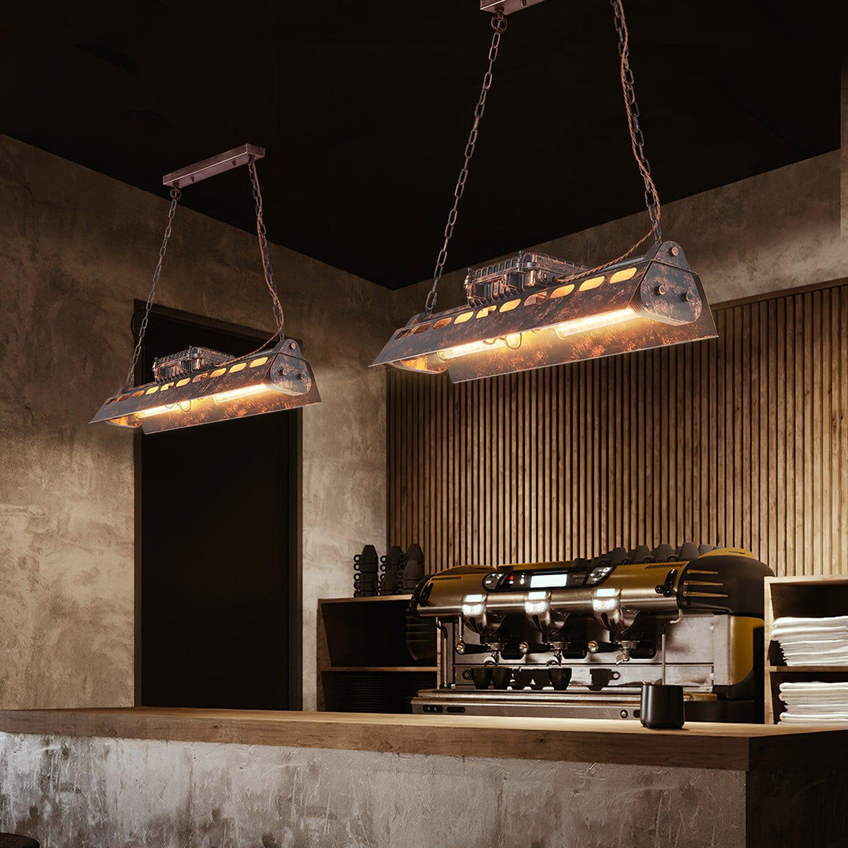 Lustra Chandelier Industrial Rectangular Frame