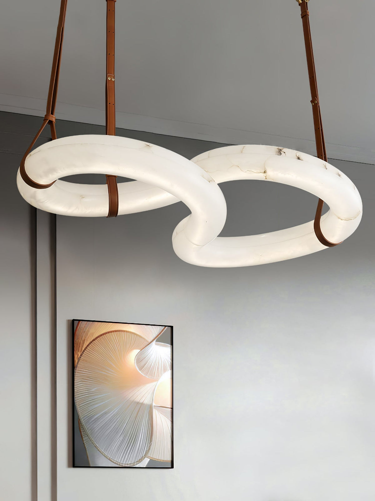 Althaen Postmodern Luxury Brown Alabaster Chandelier