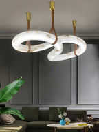 Althaen Postmodern Luxury Brown Alabaster Chandelier