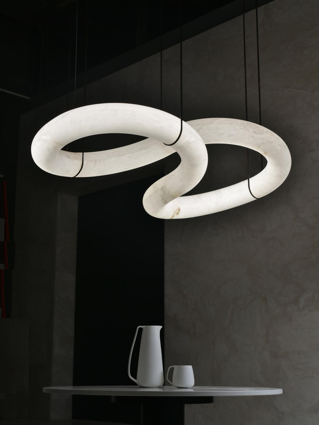 Althaen Postmodern Luxury Brown Alabaster Chandelier