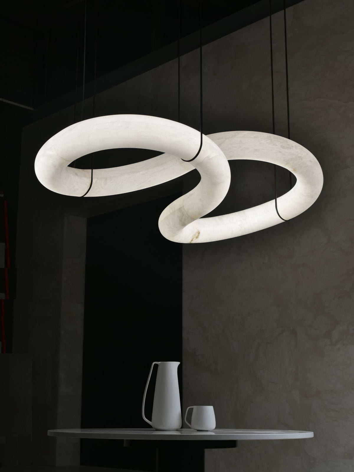 Althaen Postmodern Luxury Brown Alabaster Chandelier