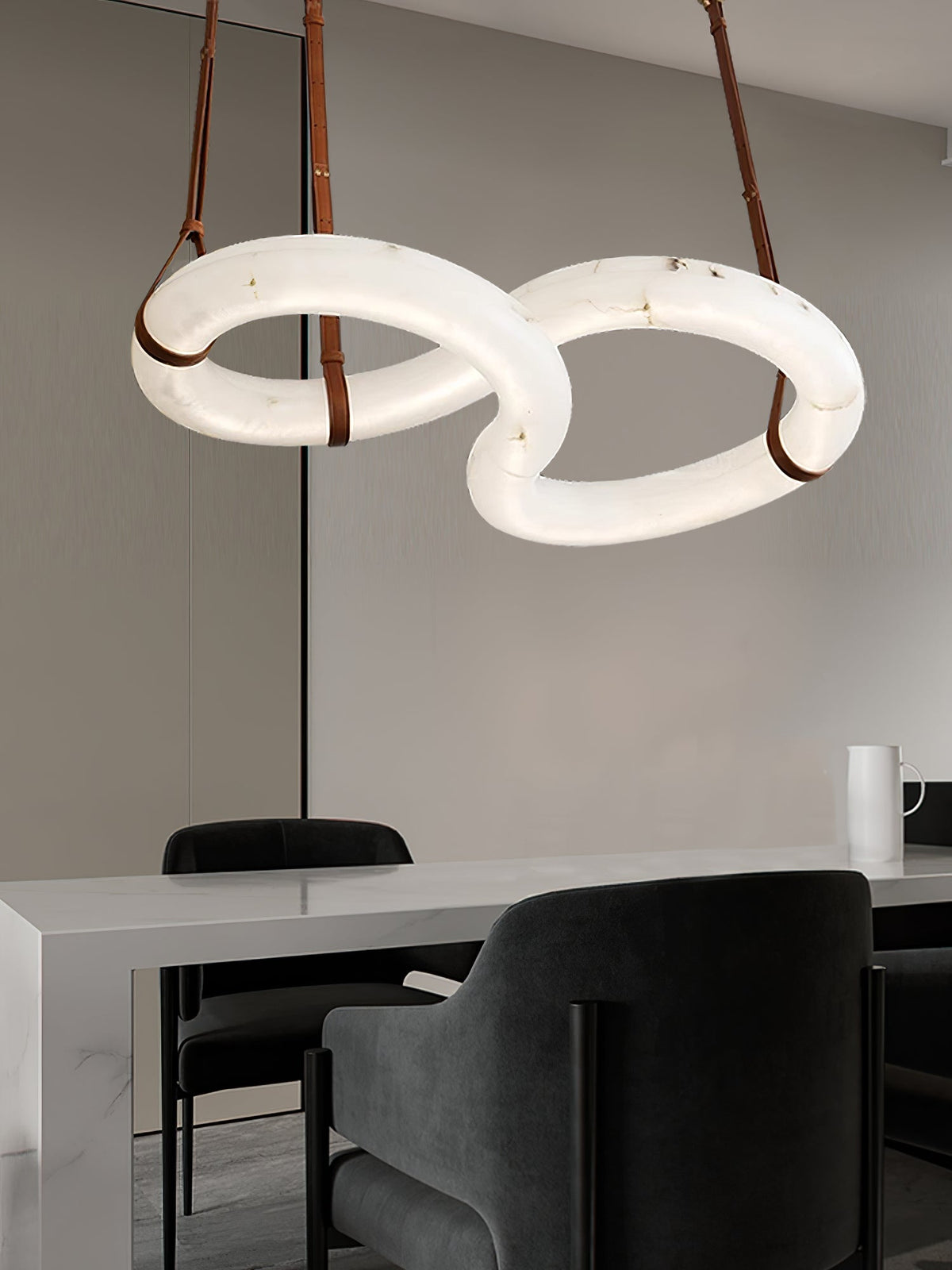 Althaen Postmodern Luxury Brown Alabaster Chandelier