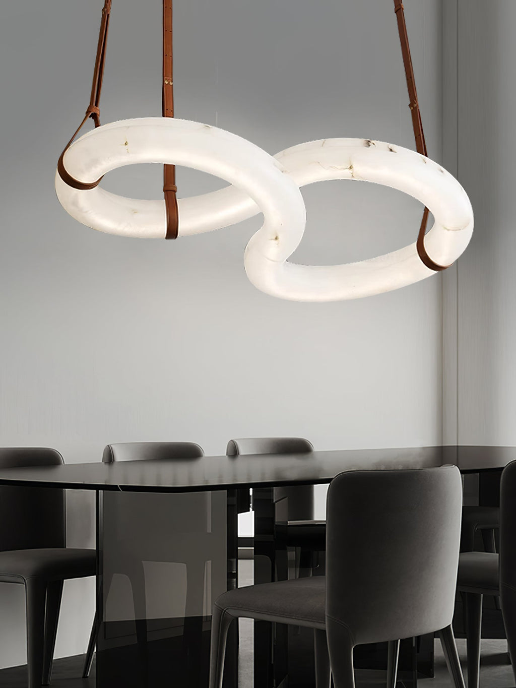 Althaen Postmodern Luxury Brown Alabaster Chandelier
