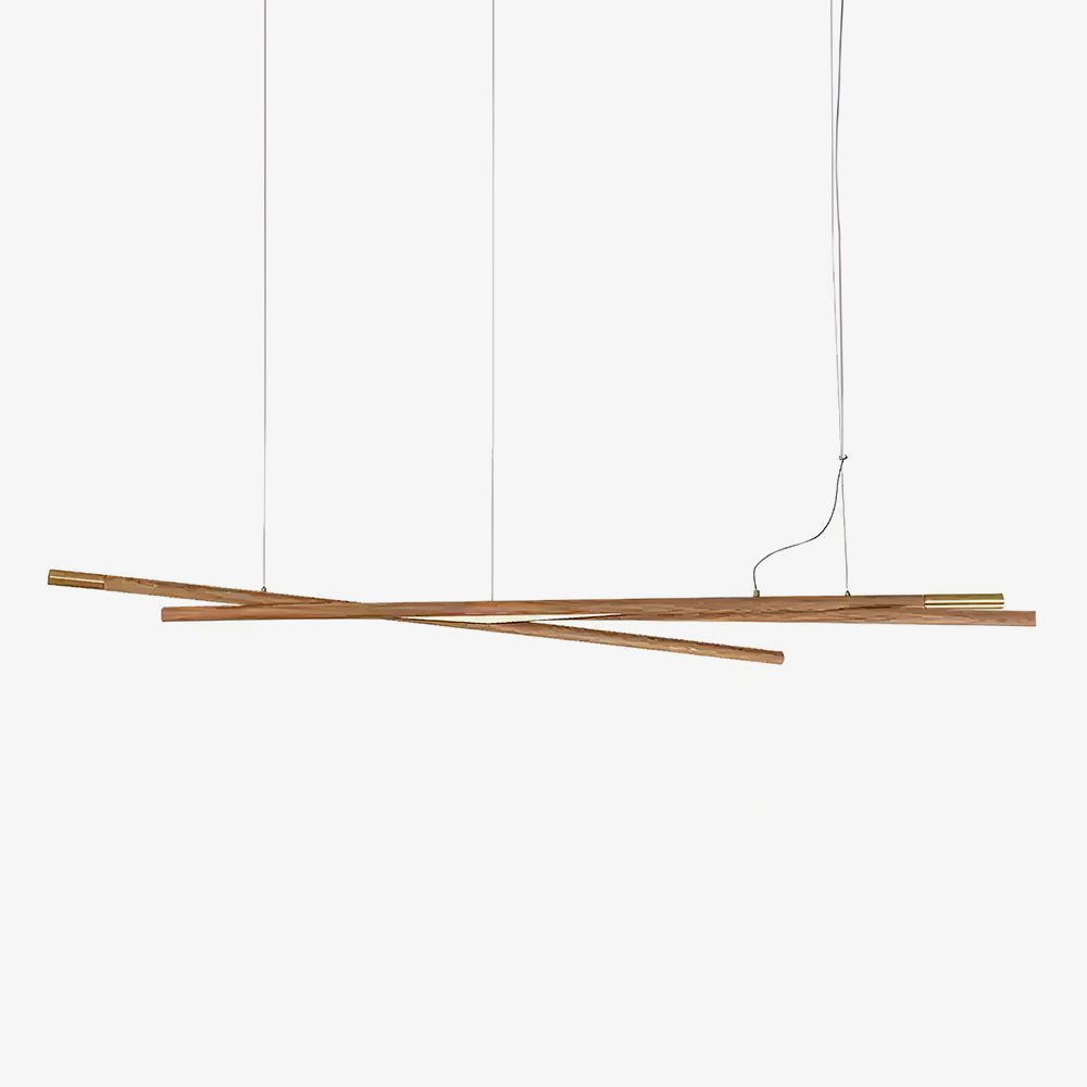 Aurora Chandelier Wooden Linear LED