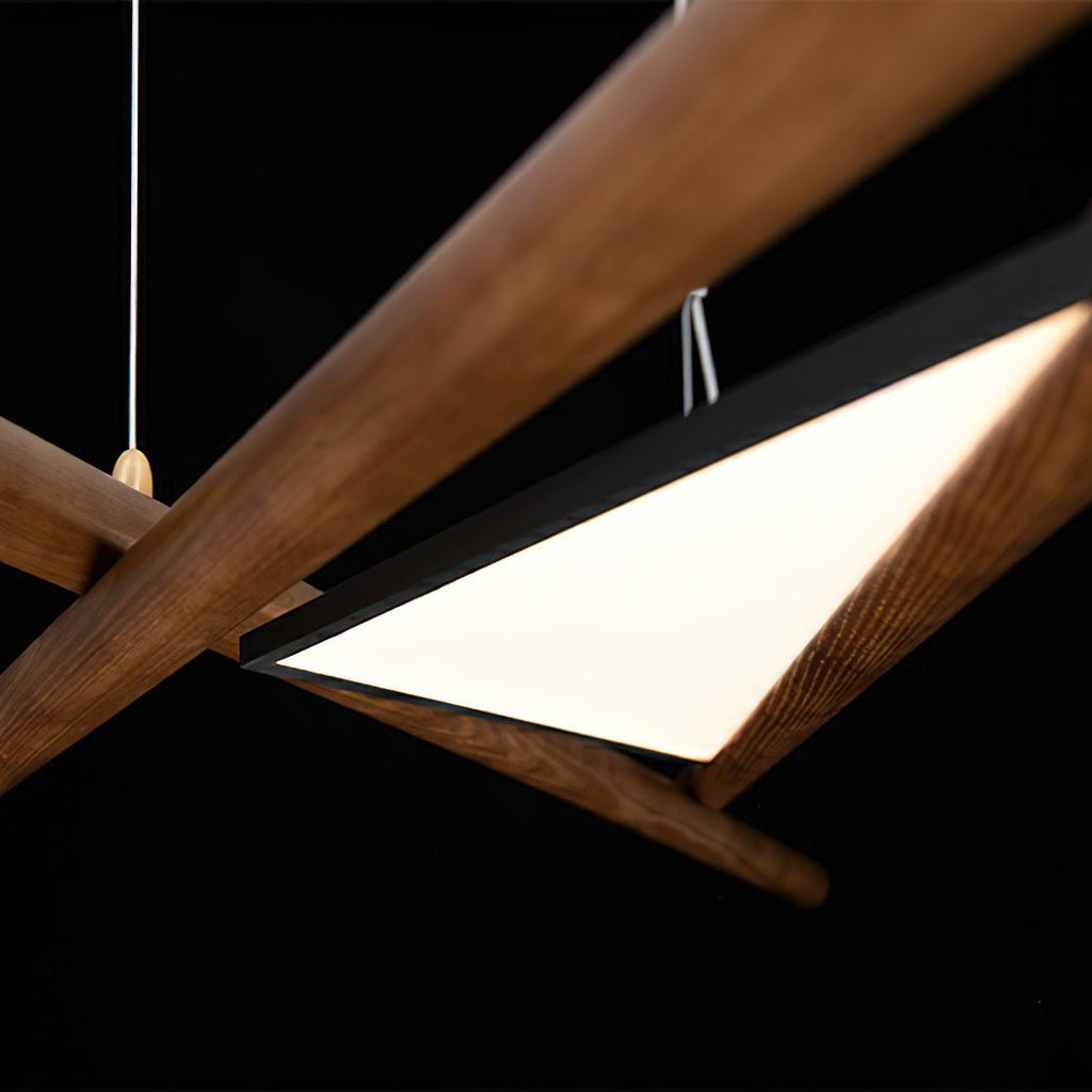 Aurora Chandelier Wooden Linear LED