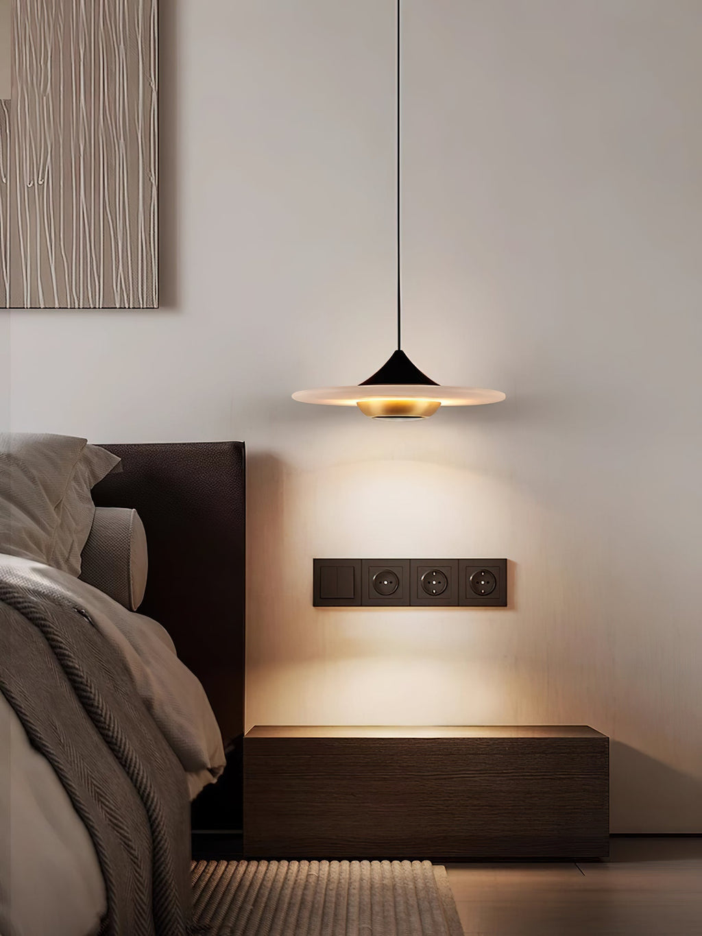 Cimirora Modern Minimalist LED Alabaster Pendant Light