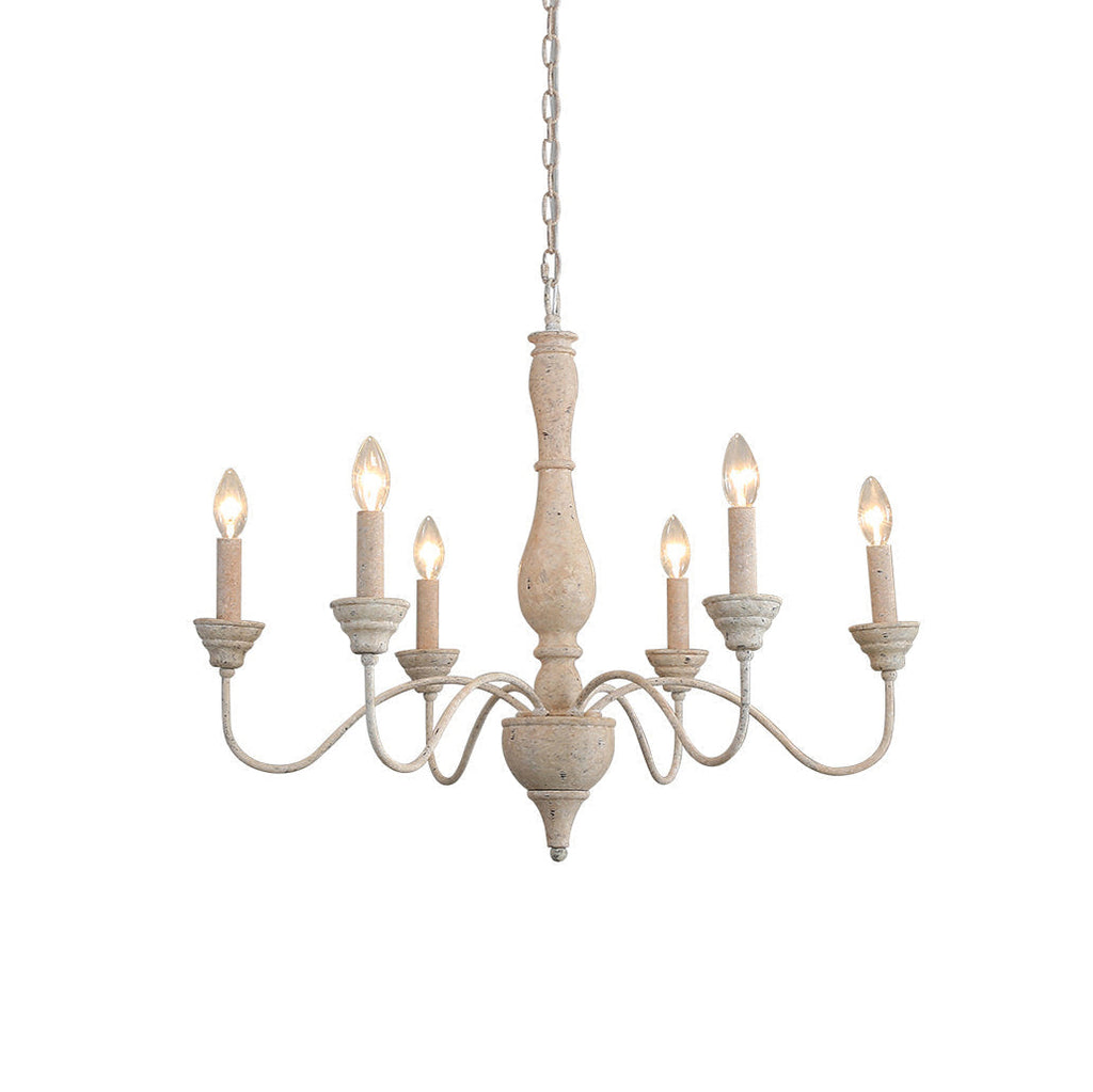 Eurloryra Vintage Candle Hand-carved Wood Chandelier