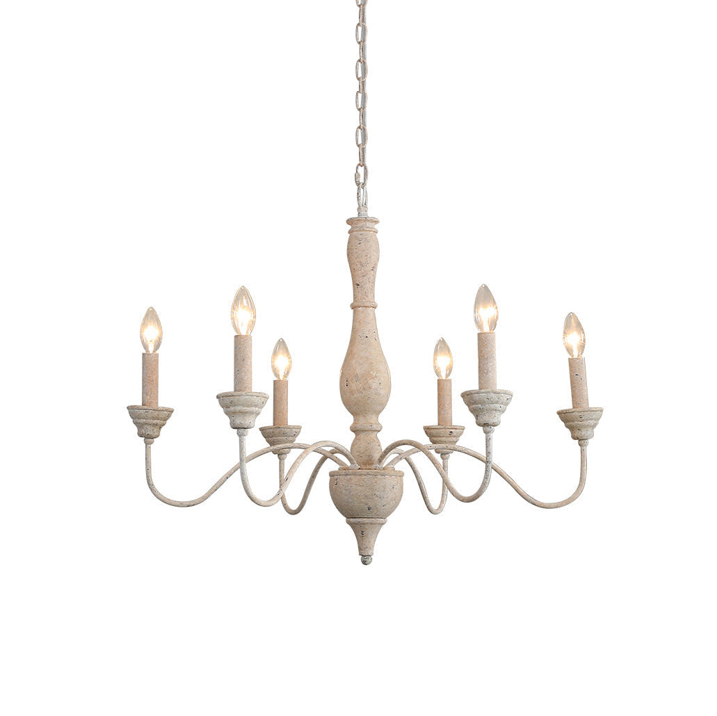 Eurloryra Vintage Candle Hand-carved Wood Chandelier