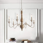 Eurloryra Vintage Candle Hand-carved Wood Chandelier