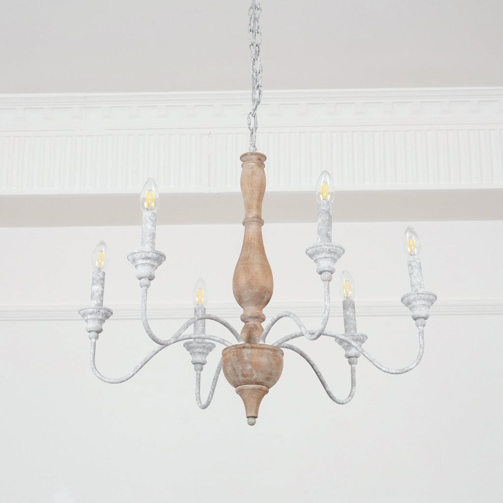 Eurloryra Vintage Candle Hand-carved Wood Chandelier
