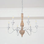 Eurloryra Vintage Candle Hand-carved Wood Chandelier