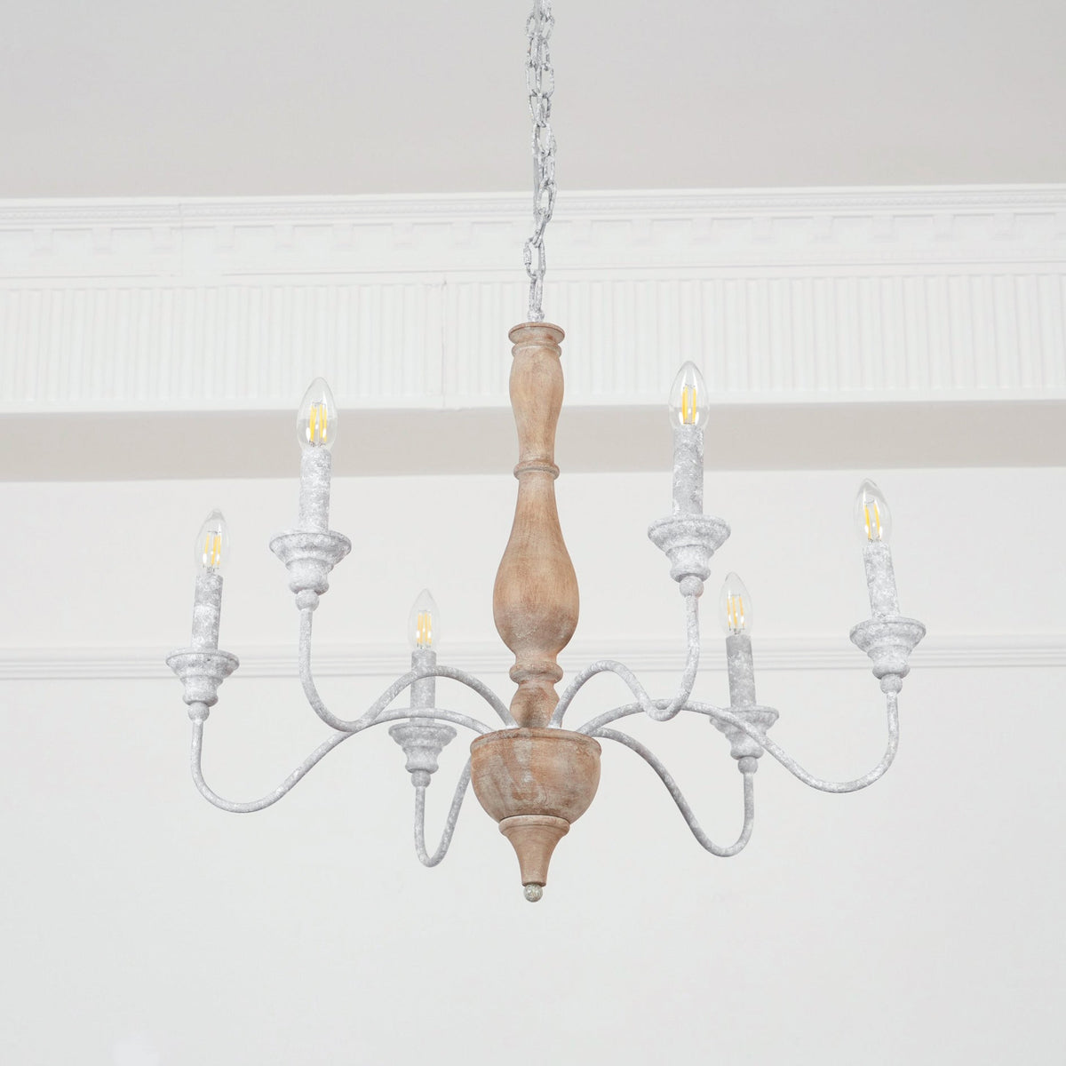 Eurloryra Vintage Candle Hand-carved Wood Chandelier