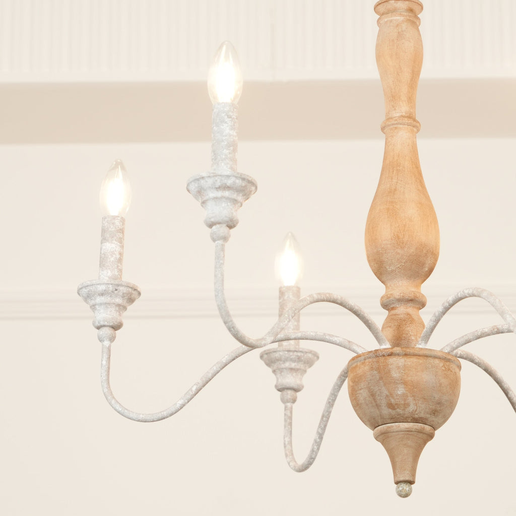 Eurloryra Vintage Candle Hand-carved Wood Chandelier