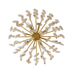 Aurora Chandelier Amber Seedy Glass Drop Antique Brass